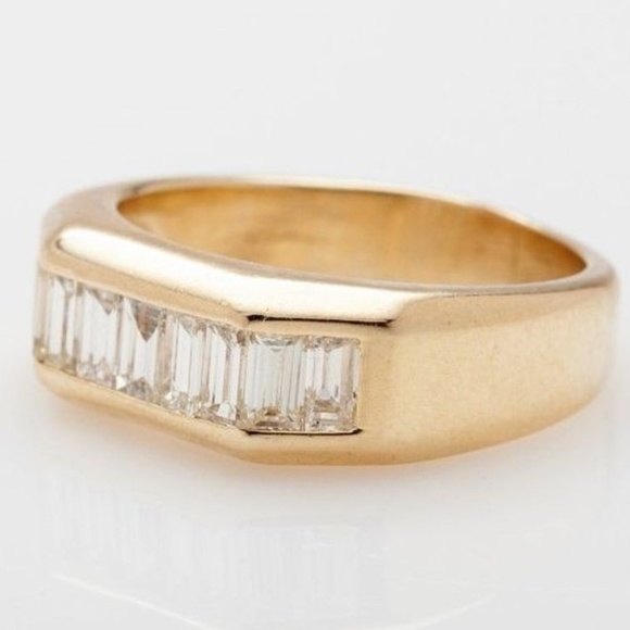 14k Gold Mans Band 3ct VS G Diamond Ring 10 grams - Picture 3 of 4